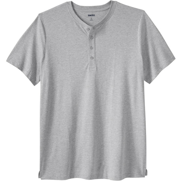 KingSize Mens Big /& Tall Shrink-Less Lightweight Henley Longer Length T-Shirt